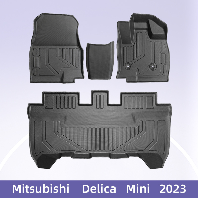 适用于 Delica Mini 2023 右舵 3D 全天候材质 TPE 汽车脚垫后备箱垫