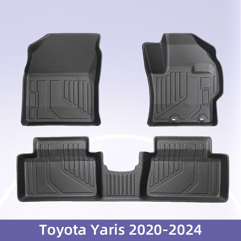 适用于Toyota Yaris燃油2020-2024右舵3D全天候材质TPE脚垫尾箱垫