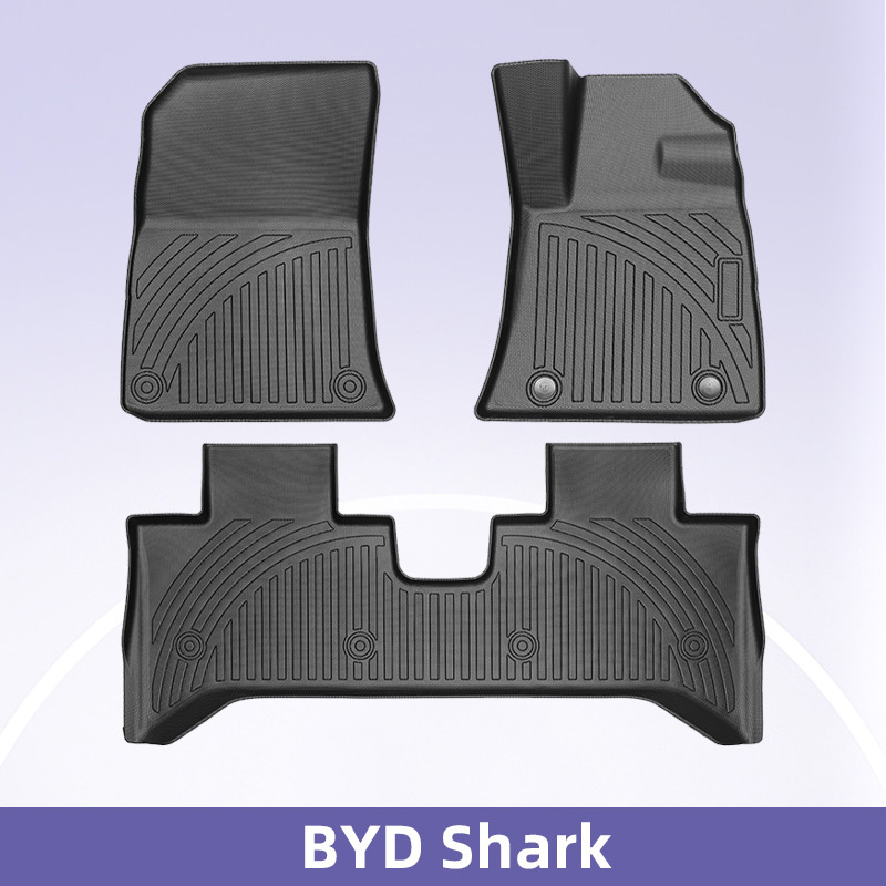 适用于 BYD Shark2025 右舵 3D 全天候材质 TPE 汽车脚垫后备箱垫