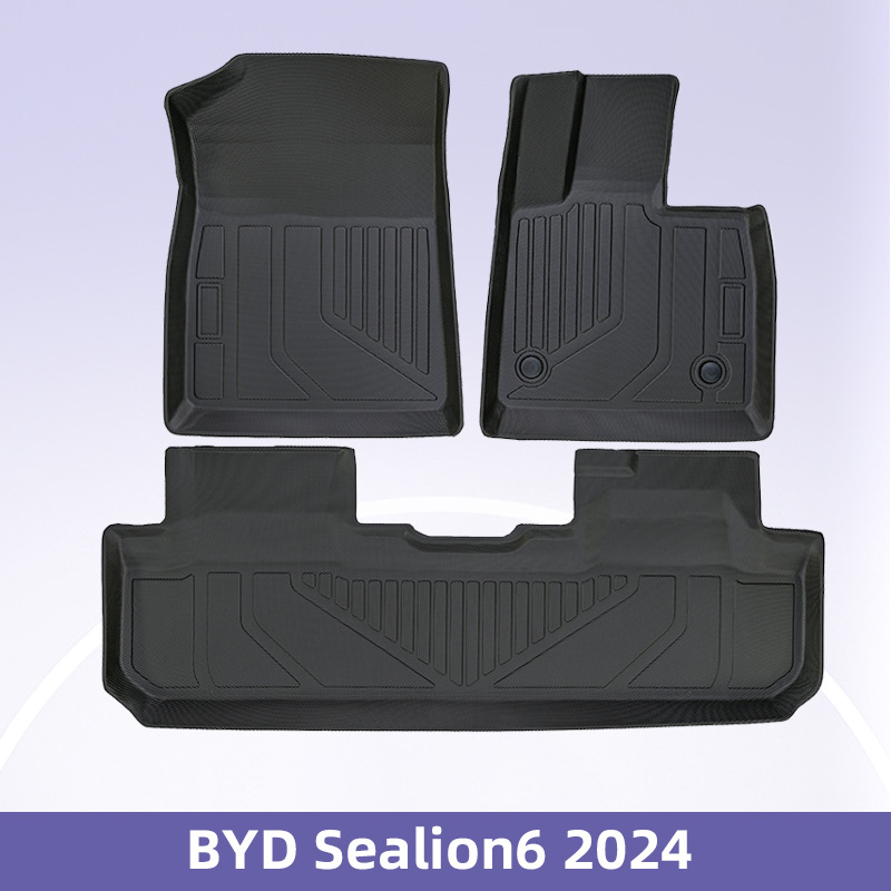 适用于 BYD Sealion6 2024 右舵 3D 全天候材质 TPE 脚垫后の準備を箱垫地垫